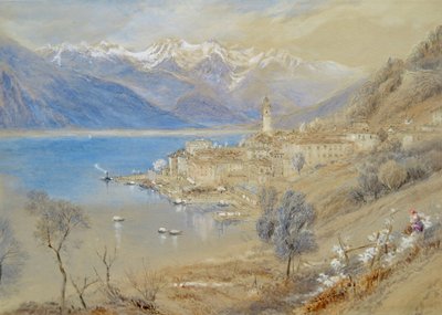 コモ湖畔のベラッジオ 作： Myles Birket Foster