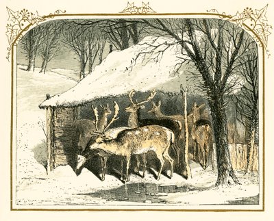 雪の中の鹿 作： Myles Birket Foster