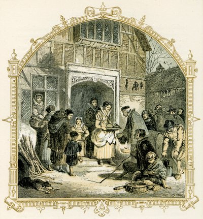 エリザベス朝のクリスマス風景 作： Myles Birket Foster