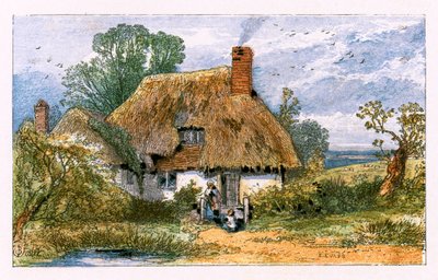 「人けのない村」のイラスト 作： Myles Birket Foster
