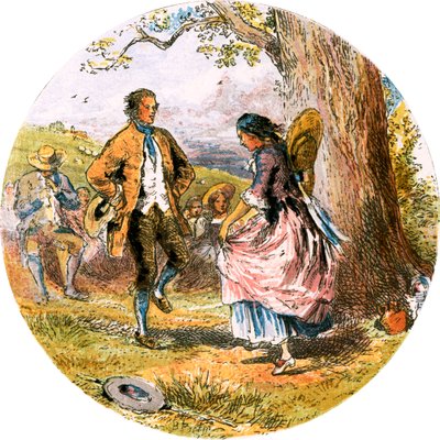 「人けのない村」のイラスト 作： Myles Birket Foster