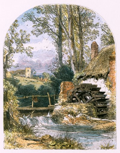 「人けのない村」のイラスト 作： Myles Birket Foster