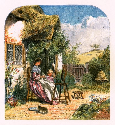 「人けのない村」のイラスト 作： Myles Birket Foster
