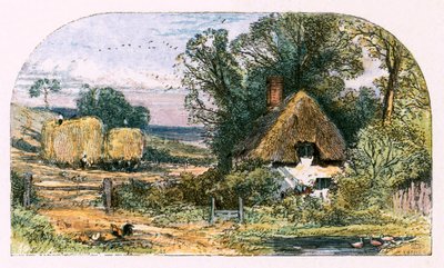 「人けのない村」のイラスト 作： Myles Birket Foster