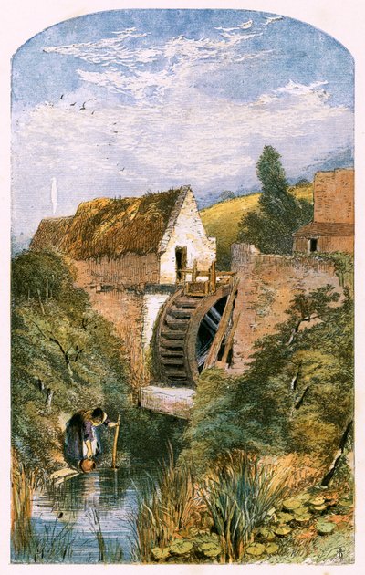 「人けのない村」のイラスト 作： Myles Birket Foster
