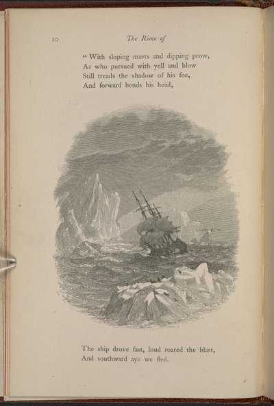 サミュエル・テイラー・コールリッジ作「The Rime of the Ancient Mariner」の10ページのイラスト 作： Myles Birket Foster