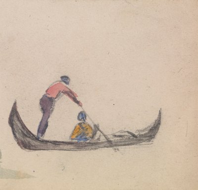 Um de um grupo de três estudos de gôndolas 作： Myles Birket Foster