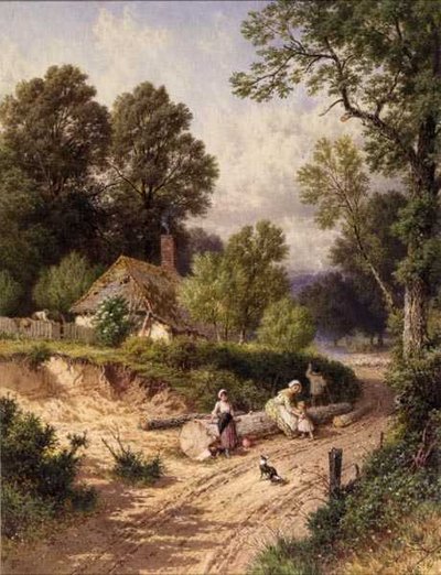 緑の小径」（水彩・紙 作： Myles Birket Foster