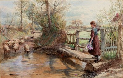 1863-1890年頃のサリーの景色（水彩とガッシュ） 作： Myles Birket Foster