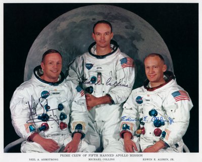 1969年のアポロ11号の乗組員。 作： NASA Images