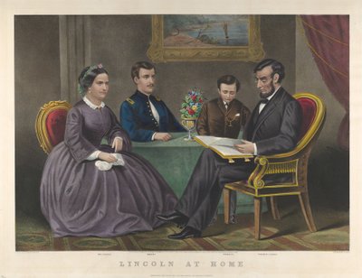 リンカーンアットホーム、1867年 作： Nathaniel Currier