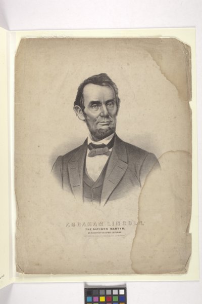 エイブラハム・リンカーン（手彩色のリトグラフ） 作： N. and Ives J.M. (1824 95) Currier