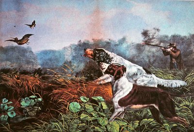 アメリカのフィールドスポーツ。両方の銃身にチャンスがある 作： Currier and Ives