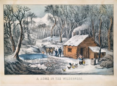 大自然の中の家 作： Currier and Ives