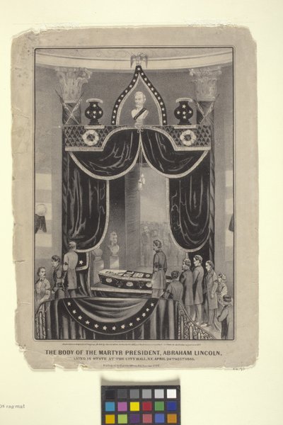 殉教者の遺体大統領、エイブラハム・リンカーン（リトグラフ） 作： N. and Ives J.M. (1824 95) Currier