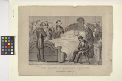 チャールズ・サムナーの死（リトグラフ） 作： N. and Ives J.M. (1824 95) Currier