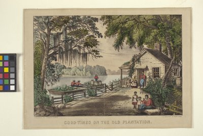 オールドプランテーションのグッドタイムズ（手描きのリトグラフ） 作： N. and Ives J.M. (1824 95) Currier