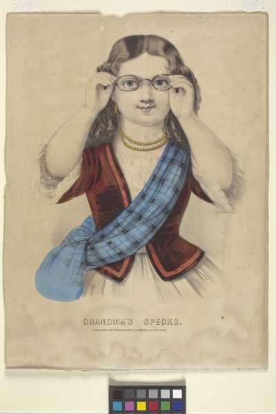 おばあちゃんの「スペック」（手彩色リトグラフ） 作： N. and Ives J.M. (1824 95) Currier
