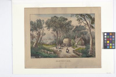 収穫の最後の負荷 (手描きのリトグラフ) 作： N. and Ives J.M. (1824 95) Currier