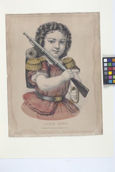 リトルヒーロー（手描きリトグラフ） 作： N. and Ives J.M. (1824 95) Currier