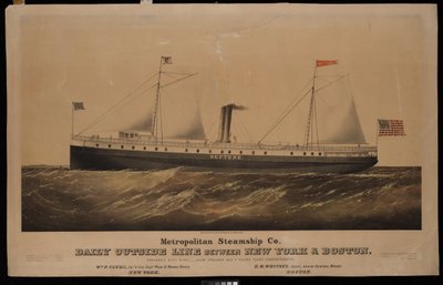 メトロポリタン・スチームシップ社...ネプチューン (リトグラフ、カラー) 作： N. and Ives J.M. (1824 95) Currier