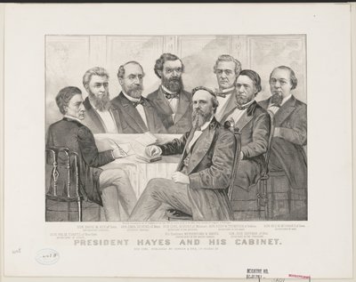 ヘイズ大統領と内閣（1877年頃）（リトグラフ 作： Currier and Ives