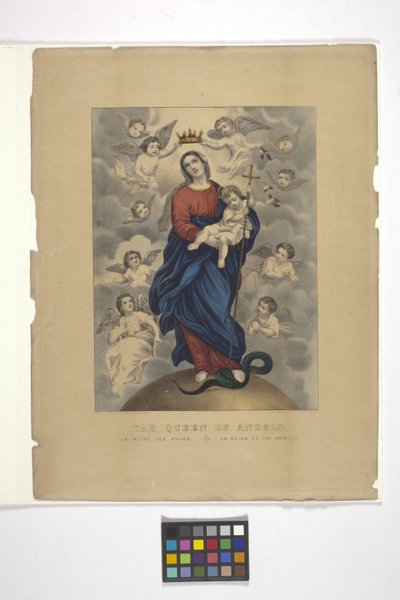 天使の女王（手描きのリトグラフ） 作： N. and Ives J.M. (1824 95) Currier