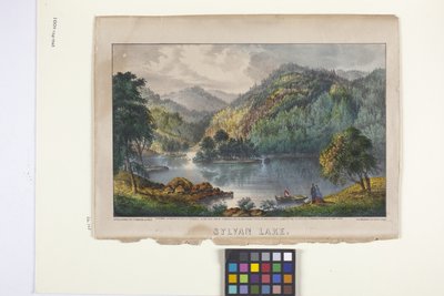 シルバン・レイク（手彩色のリトグラフ） 作： N. and Ives J.M. (1824 95) Currier
