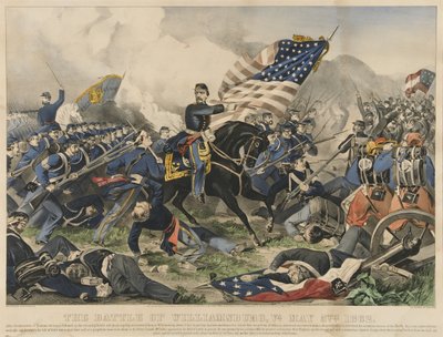 1862年5月5日、バージニア州ウィリアムズバーグの戦い（カラーリトグラフ 作： Currier and Ives