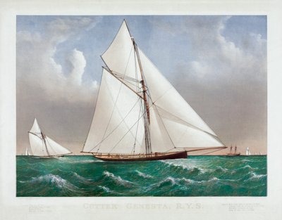 Currier & IvesのThe Cutter Genesta 作： Currier and Ives