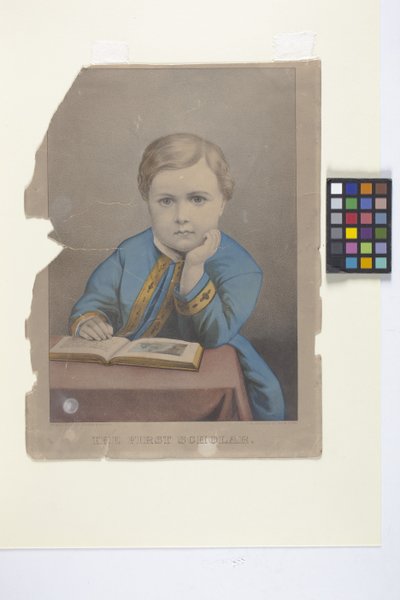 Ensimmäinen tutkija (käsin värjätty litografia) 作： N. and Ives J.M. (1824 95) Currier