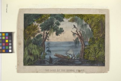 陰気な沼の湖 (手描きのリトグラフ) 作： N. and Ives J.M. (1824 95) Currier