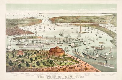 The Port of New York by Currier & Ives 作： Currier and Ives