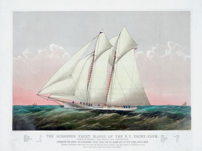 The Schooner Magic of New York Yacht Club by Currier & Ives 作： Currier and Ives