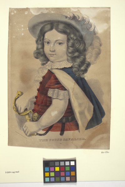 若い騎士（手彩色のリトグラフ） 作： N. and Ives J.M. (1824 95) Currier