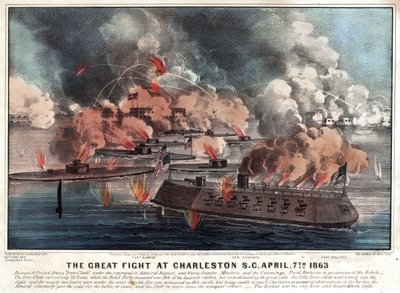 1863年4月7日チャールストンS.C.での大きな戦い 作： Currier and Ives