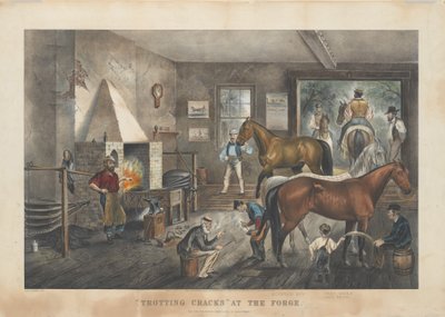 鍛冶屋での「トロッティング・クラック 作： Currier and Ives