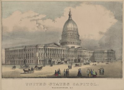 アメリカ合衆国連邦議会議事堂（ワシントンD.C.）1872年（カラーリトグラフ 作： Currier and Ives