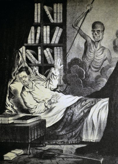 Currier＆Ivesイラスト19世紀。死の時の悪い男 作： N. and Ives, J.M. Currier