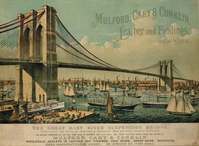 「マルフォード、ケアリーとコンクリンレザーと調査結果」の広告、1877 作： N. and Ives, J.M. Currier