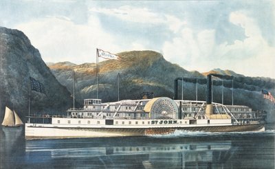ハドソン川蒸気船 `セント。ジョン、1864年公開 作： N. and Ives, J.M. Currier
