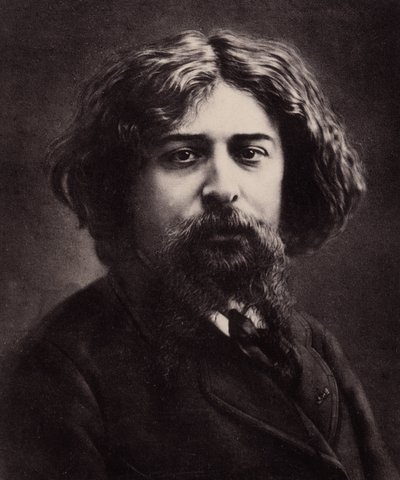 フランスの作家、アルフォンス・ドーデ（1840-1897）の肖像（写真 作： Nadar