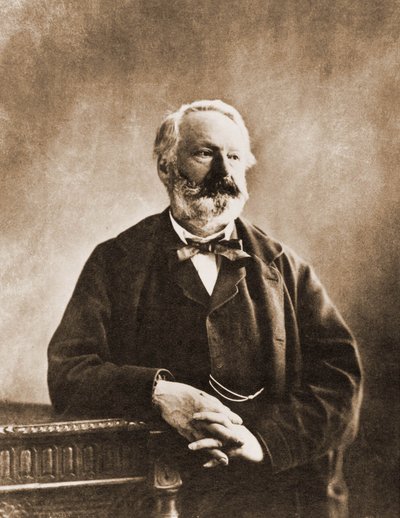 詩人・作家1802-1855年のヴィクトル・ユーゴーの肖像（写真 作： Nadar