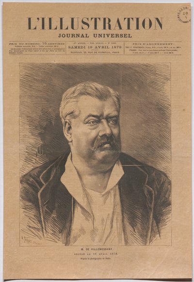 ド・ヴィルメッサン氏、1879年4月11日逝去。 作： ナダール
