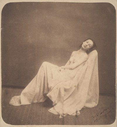 [着席モデル、部分的にドレープ]、1856-59。 作： Nadar