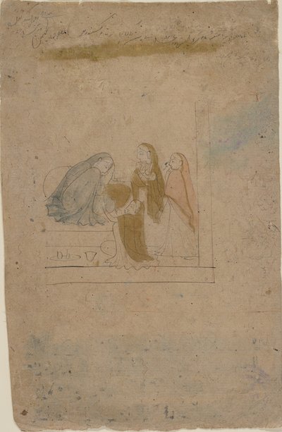 アテンダントを持つ女性、ca。 1775-80。 作： Nainsukh