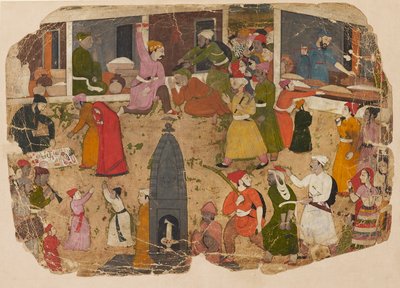 バザールの騒ぎ、1750-1760 作： Nainsukh