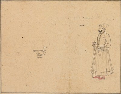 ラジャバルヴァントデヴシンと白鳥、1750〜55年頃 作： Nainsukh