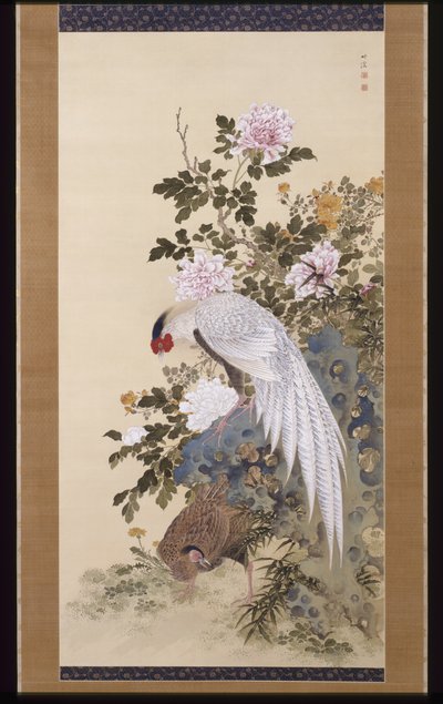 Pheasants, Rock and Flowers (ink & colour on silk)   1450069   ja       japanese Successfully Translated  Original: Rhubarb plant, engraving from China monuments Translat: Rhubarb plant, engraving from China monuments 1464577 ja japanese Successfully Trans 作： Nakabayashi Chikkei