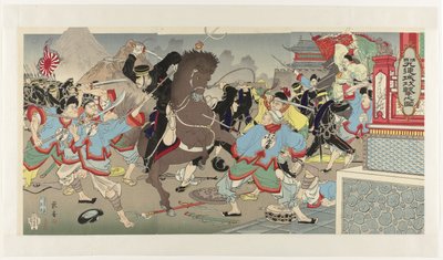 満州の九連城への攻撃 新興国連城興劇の図 作： Nakamura Shûkô